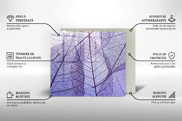 Copri piano cottura Foglie con venature