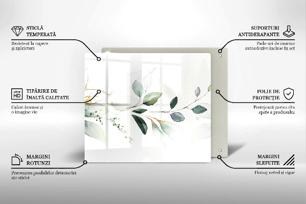 Copri piano cottura Foglie ad acquerello