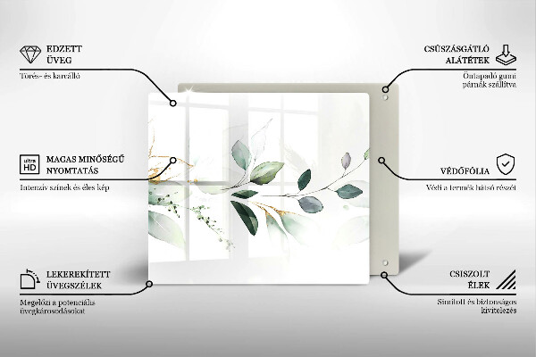 Copri piano cottura Foglie ad acquerello