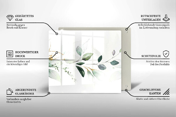 Copri piano cottura Foglie ad acquerello