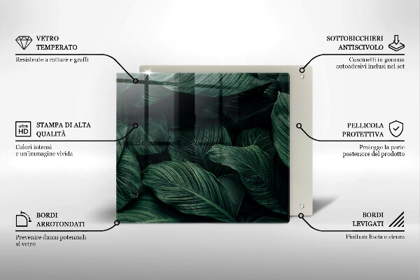Copertura piano induzione Foglie scure