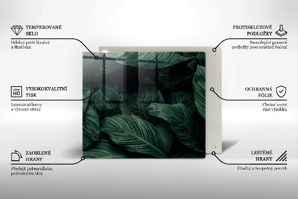 Copertura piano induzione Foglie scure