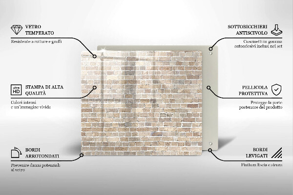 Copertura piano induzione Muro di mattoni luminosi