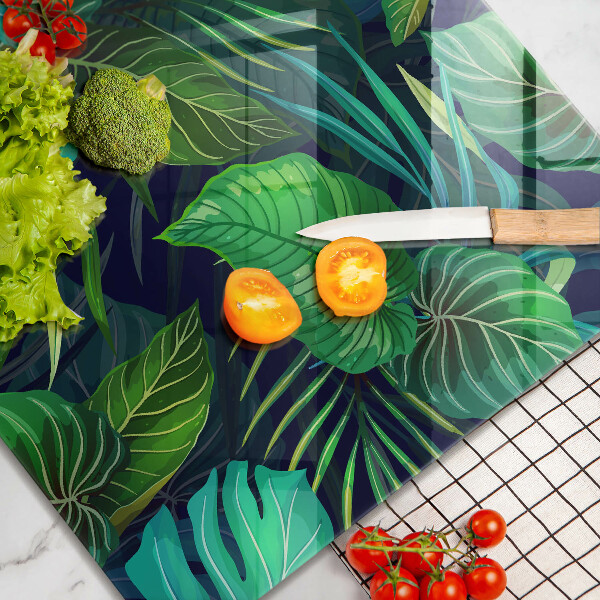 Copertura piano induzione Illustrazione delle foglie della giungla