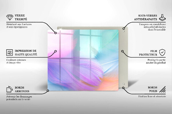 Copertura piano induzione Piume pastello