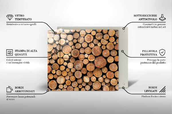 Copertura piano induzione Tronchi d'albero