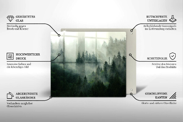 Copri piano cottura Paesaggio forestale nebbioso