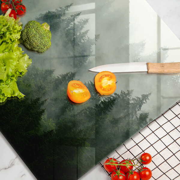 Copri piano cottura Paesaggio forestale nebbioso