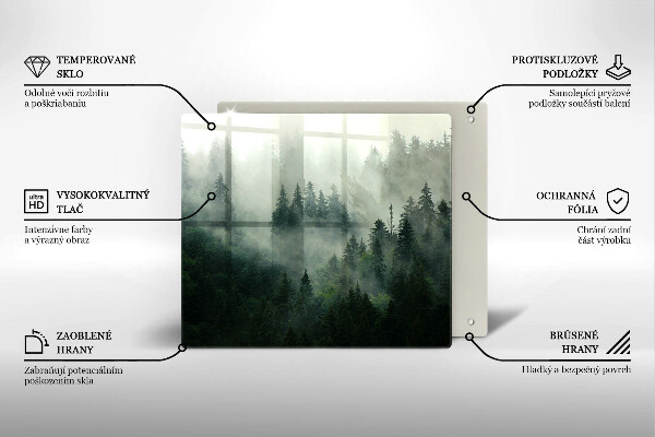 Copri piano cottura Paesaggio forestale nebbioso