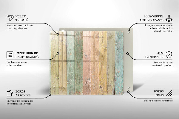 Copri piano cottura Tavole vintage colorate