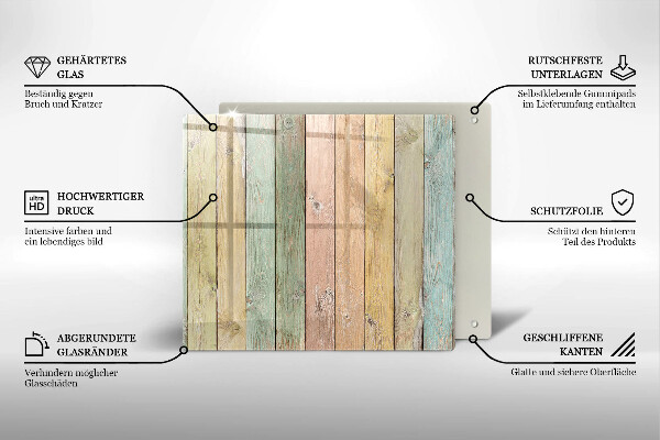 Copri piano cottura Tavole vintage colorate