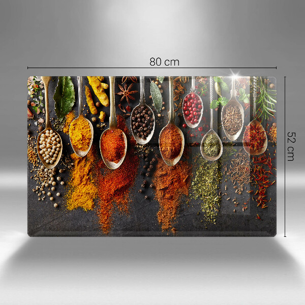 Copri cucina in vetro Cucchiai con spezie