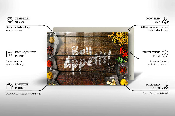 Copri cucina in vetro Bon appetit