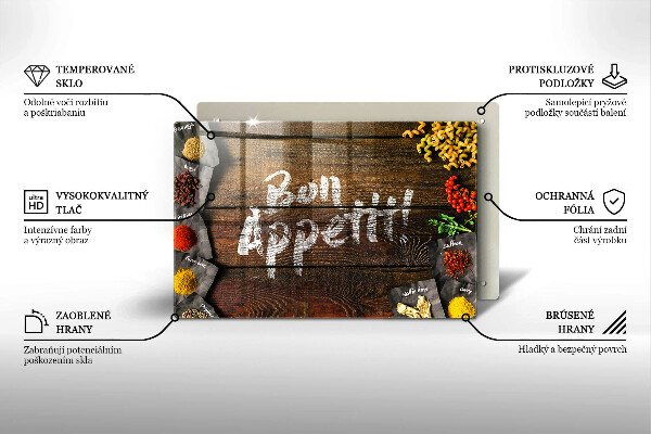 Copri cucina in vetro Bon appetit