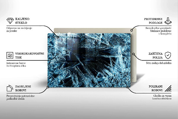 Copri piano cottura Struttura del ghiaccio tagliente