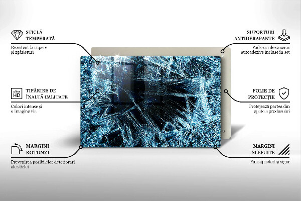 Copri piano cottura Struttura del ghiaccio tagliente