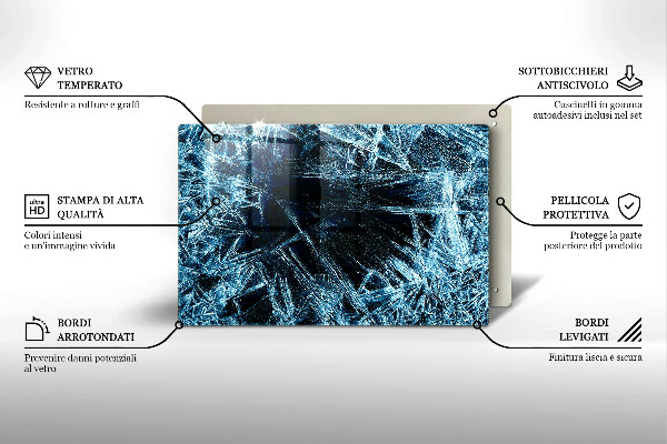 Copri piano cottura Struttura del ghiaccio tagliente