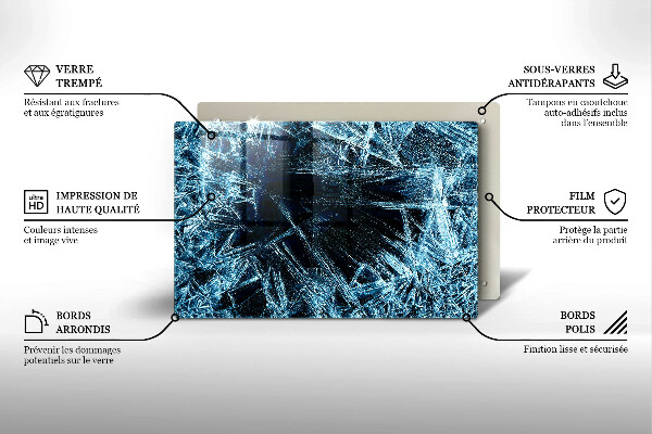 Copri piano cottura Struttura del ghiaccio tagliente