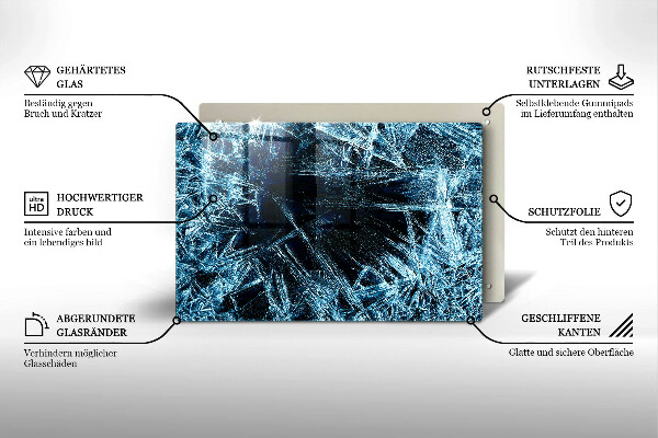 Copri piano cottura Struttura del ghiaccio tagliente