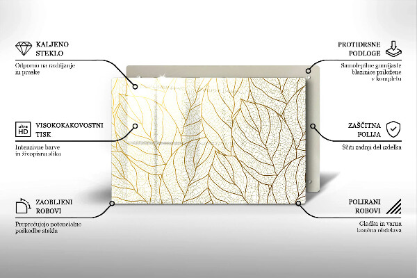 Copri piano cottura Modello di foglie line-art