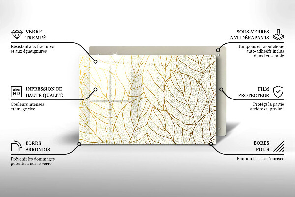 Copri piano cottura Modello di foglie line-art