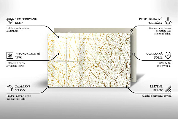 Copri piano cottura Modello di foglie line-art