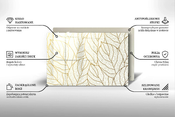 Copri piano cottura Modello di foglie line-art