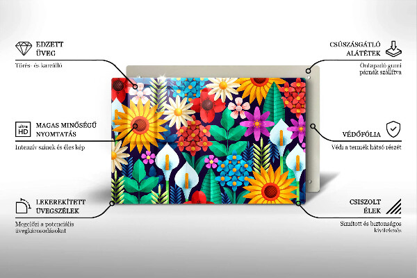 Copri piano cottura Illustrazione del prato dei fiori