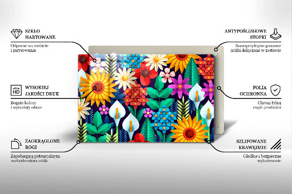 Copri piano cottura Illustrazione del prato dei fiori