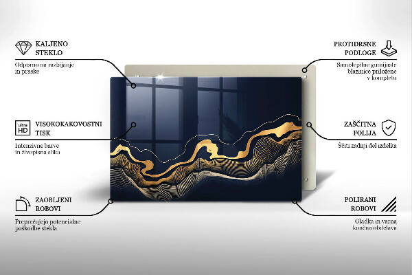 Copri piano cottura Linee dorate astratte