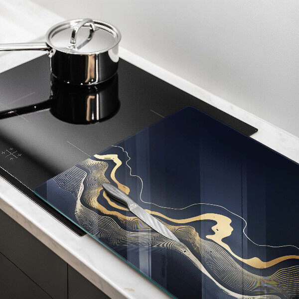 Copri piano cottura Linee dorate astratte