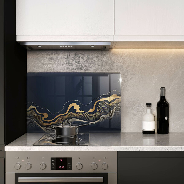Copri piano cottura Linee dorate astratte