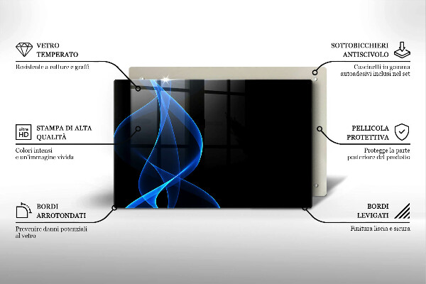 Copri piano cottura Linee blu di fumo