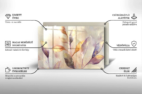 Protezione piano induzione Foglie boho dipinte