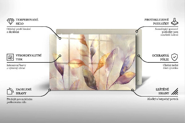 Protezione piano induzione Foglie boho dipinte