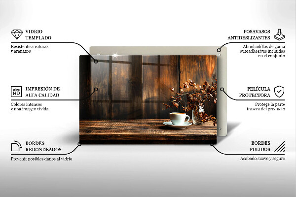 Copri piano cottura Tazza di caffè e legno