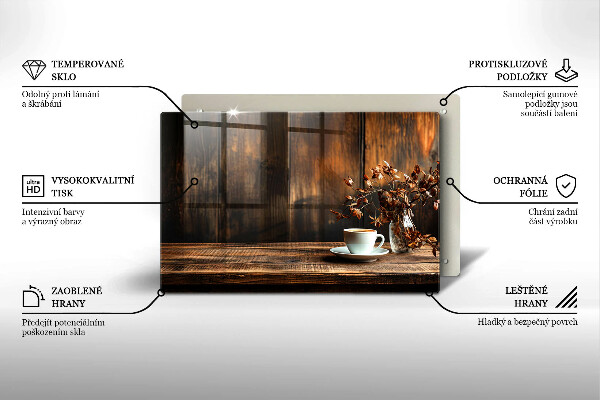 Copri piano cottura Tazza di caffè e legno