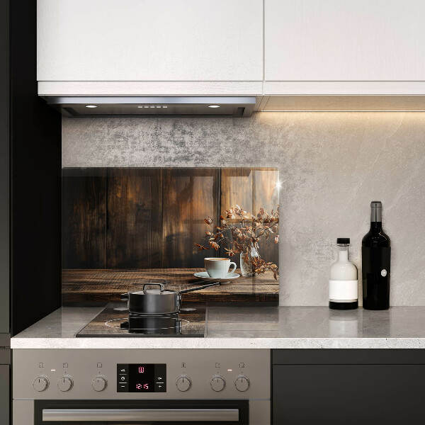 Copri piano cottura Tazza di caffè e legno