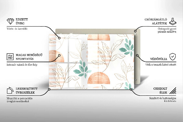 Copri piano cottura Modello di foglie Boho