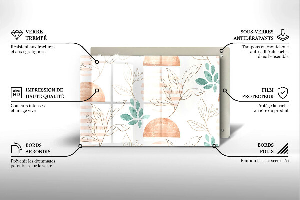 Copri piano cottura Modello di foglie Boho