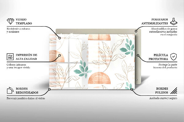 Copri piano cottura Modello di foglie Boho