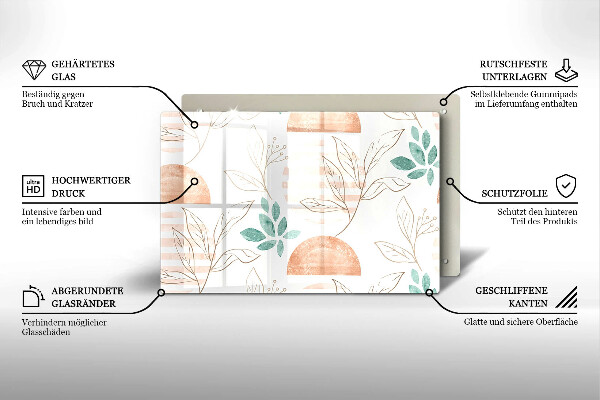 Copri piano cottura Modello di foglie Boho