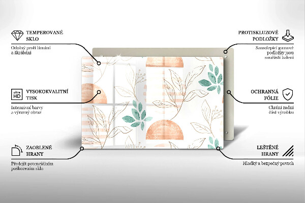 Copri piano cottura Modello di foglie Boho