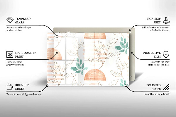 Copri piano cottura Modello di foglie Boho