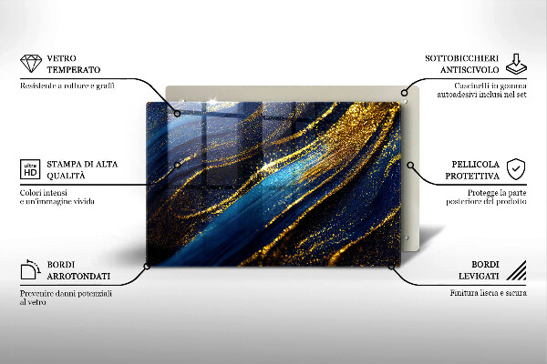 Protezione piano cottura Astrazione blu navy