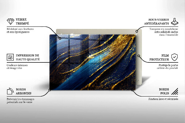 Protezione piano cottura Astrazione blu navy