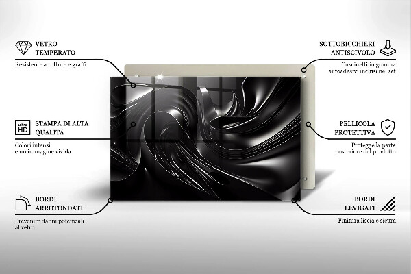 Copri piano cottura Messa nera astratta