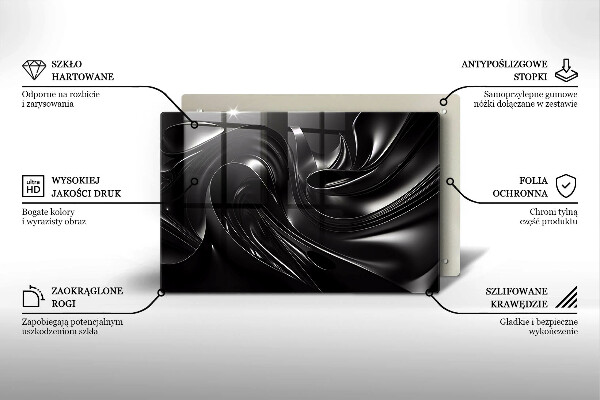 Copri piano cottura Messa nera astratta