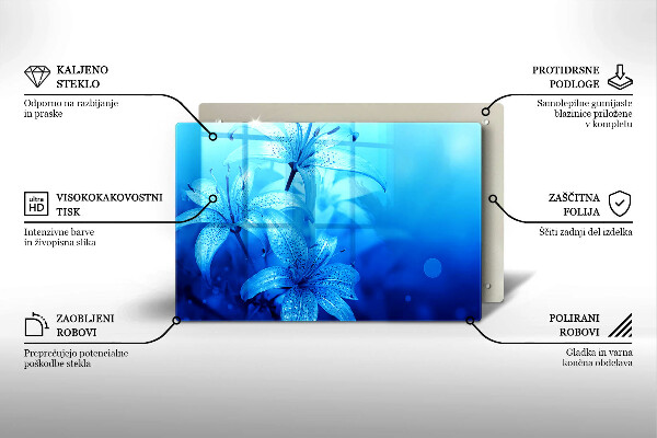 Copri piano cottura Fiori blu