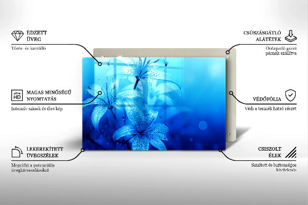 Copri piano cottura Fiori blu